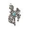 Retro Alloy Big Pendants, with Synthetic Turquoise, Horse Charms, Antique Silver, 51.5x31.5x5mm, Hole: 3mm