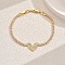 Elegant Brass Charm Bracelets, Brass Pave Clear Cubic Zirconia Tennis Bracelets for Women, Heart, Inner Diameter: 7-7/8 inch(20cm)