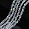 Electroplate Glass Beads Strands, Half Rainbow Plated, Faceted, Rondelle, Clear, 3.5~3.8x3mm, Hole: 0.4mm, about 105~110pcs/strand, 29~31cm