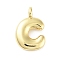Rack Plating Brass Balloon Letter Pendants, Cadmium Free & Lead Free, Long-Lasting Plated, Real 18K Gold Plated, Letter C, 17x11x4.5mm, hole: 2.5mm