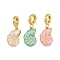 Brass Enamel European Dangle Charms, Conch Shape Large Hole Pendants, Real 18K Gold Plated, Rack Plating, Long-Lasting Plated, Cadmium Free & Lead Free, Mixed Color, 27.5mm, Hole: 5.5mm