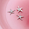 Brass Rhinestone Pendants, Platinum, Starfish, 16x13mm