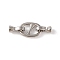 Brass Fold Over Clasps, Cadmium Free & Nickel Free & Lead Free, Oval, Platinum, 33mm, Hole: 3.5mm