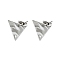 Non-Tarnish 304 Stainless Steel Stud Earring Findings, Triangle, 12x13.5mm, Hole: 1.4mm, Pin: 10.5x0.5mm