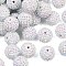 AB-Color Resin Rhinestone Beads, with Acrylic Round Beads Inside, for Bubblegum Jewelry, White, 20x18mm, Hole: 2~2.5mm