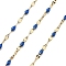 Ion Plating(IP) 304 Stainless Steel Dapped Chains, with Enamel, Soldered, with Spool, Royal Blue, 11x2~2.5x2~2.5mm, about 32.81 Feet(10m)/Roll