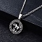 Non-Tarnish Stainless Steel Pendants, Stainless Steel Color, Flat Round with Constellation Charm, Taurus, 28x25mm