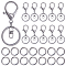 120Pcs Swivel Trigger Clip Keychain Lobster Claw Clasp with Brass Jump Ring Gunmetal Alloy Split Metal Key Ring Snap Hooks Clasps for Jewelry Making Keychains Lanyards Supplies DIY Crafts