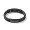 Leather Braided Cord Bracelets, with 304 Stainless Steel Magnetic Clasps, Black, Electrophoresis Black, 8-5/8 inch(22cm), 12.5mm