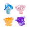 Halloween Luminous Elf Opaque Resin Display Decoration, for Home Office Desk Decoration, Glow in the Dark, Mixed Color, 31~38x31~38x27~36mm