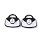 Spray Painted Alloy Pendants, with Imitation Pearl Beaded, Bag Shape Charms, White, 16x18x6.5mm, Hole: 3x7.5mm