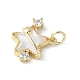Подвески из латуни микропаве с фианитами и стеклом KK-F892-47G-3
