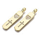 Латунные микропаве прозрачные подвески с фианитом ZIRC-N039-083-NF-1