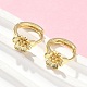 Серьги-кольца из латуни с цветком EJEW-Z102-02G-3