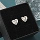 Серьги-гвоздики из латуни с микропаве из прозрачного кубического циркония EJEW-K299-01P-J-1