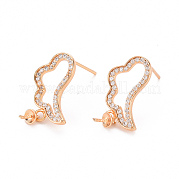 Серьги из латуни с микропейвом и прозрачным фианитом KK-T062-234G-NF