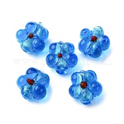 Ручная серебряная фольга стеклянные бусины Lampwork FOIL-T001-02H