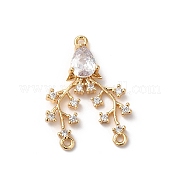 Латунные микропаве прозрачные подвески с фианитом KK-C062-108G