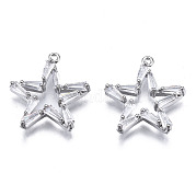Подвески из прозрачного фианита с инкрустацией из латуни ZIRC-S069-027P
