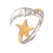 Двухцветные манжетные кольца из нержавеющей стали 304 RJEW-S635-01GP-V
