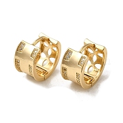 Серьги-кольца из латуни с микропаве из кубического циркония EJEW-L271-20KCG-05