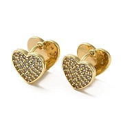 Серьги-кольца из золотой латуни с микропаве из циркония EJEW-C073-04A-G