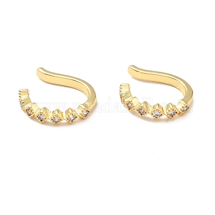 Серьги-каффы с ромбами из прозрачного циркония EJEW-G295-14G-1