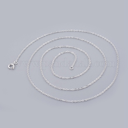 Ожерелья из латуни с серебряным покрытием X-NJEW-SW028-28inch-S-1