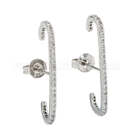 Серьги-гвоздики из латуни с кристаллами и стразами EJEW-D252-01P-1