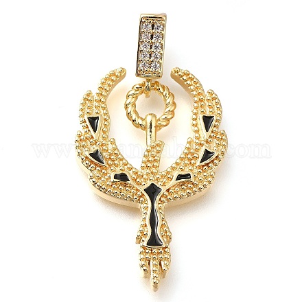 Кулоны с эмалью из латуни с прозрачным кубическим цирконием KK-S049-29G-1