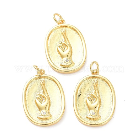 Латунные микропаве прозрачные подвески с фианитом ZIRC-L091-085G-1