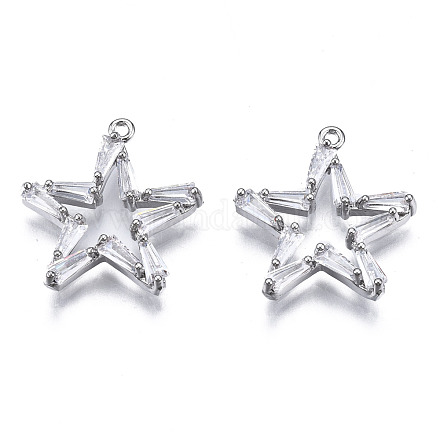 Подвески из прозрачного фианита с инкрустацией из латуни ZIRC-S069-027P-1