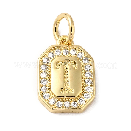 Настоящие позолоченные кулоны из латуни с микропаве KK-L216-002G-T-1