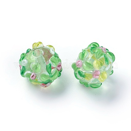 Ручной работы ухабистым Шарики Lampwork LAMP-E021-07M-1