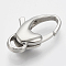 Tarnish Resistant 304 Stainless Steel Lobster Claw Clasps, Oval, Stainless Steel Color, 20x11x5mm, Hole: 2x4.5mm