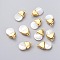 Shell Pendants, with Brass Findings, Teardrop, Golden, 20~22x12~13x5~6mm, Hole: 1.6mm