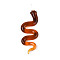 Handmade Lampwork Big Pendants, Snake, Sienna, 67~70x23~25x8.5~10mm, Hole: 4~5.5x3.5~5mm
