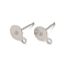 Tarnish Resistant 304 Stainless Steel Stud Earring Findings, Stainless Steel Color, 12x6x8.5mm, Pin: 0.63mm