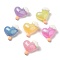 Resin Cabochons, Glitter Heart with Cloud, Mixed Color, 19.5x19x8mm