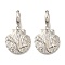 Rack Plating Shell Shape Brass Hoop Earrings, Long-Lasting Plated, Lead Free & Cadmium Free, Platinum, 42.5x25mm