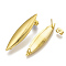 304 Stainless Steel Stud Earring Findings, with Loop, Horse Eye, Golden, 39x9.5mm, Hole: 2mm, Pin: 0.8mm