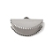 Non-Tarnish 304 Stainless Steel Ribbon Crimp Ends, Half Round, Stainless Steel Color, 12x20x9mm, Hole: 1.2x2.3mm