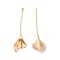 Brass Pendants, Cadmium Free & Nickel Free & Lead Free, Flower Charm, Real 18K Gold Plated, 38x11x4mm, Hole: 1.2mm