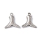 Non-Tarnish 304 Stainless Steel Pendants, Fishtail Charms, Stainless Steel Color, 15x14.5x4mm, Hole: 1mm