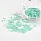8/0 Ceylon Round Glass Seed Beads, Aqua, Size: about 3mm in diameter, hole:1mm, about 1101pcs/50g