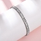 304 Stainless Steel with Clear Cubic Zirconia Link Chain Bracelets, 201 Stainless Steel Box Chain Slider Bracelets for Women, Stainless Steel Color, Rectangle, 1/4 inch(0.55cm), Inner Diameter: 2~3 inch(5~7.5cm)