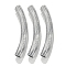 304 Stainless Steel Curved Tube Beads, Stainless Steel Color, 37x5mm, Hole: 3mm.