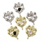 Rack Plating Alloy Rhinestone Pendants, with Glass, Lead Free & Cadmium Free & Nickel Free, Heart Charms, Golden, 24.5x19.5x5mm, Hole: 2.2mm