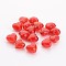 Valentine Gifts for Her Ideas Handmade Silver Foil Glass Beads, Heart, Red, 12x12x8mm, Hole: 2mm