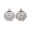 Non-Tarnish 316 Surgical Stainless Steel Pendants, with Jump Rings, Hexagon with Butterfly, Stainless Steel Color, 18x15x2.5mm, Jump Ring: 3.8x0.5mm, 2.8mm inner diameter